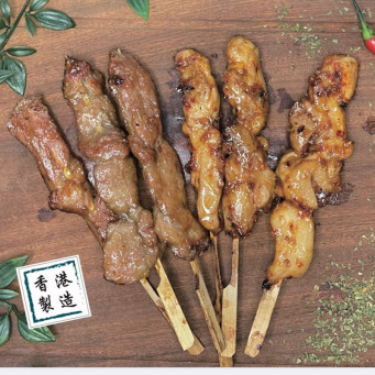 Hong Kong Style Skewers Platter (Pork, Chicken) with Satay Sauce 6pcs