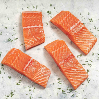 Norwegian Salmon Portion Skin-on IQF 500g