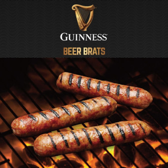 Fully Cooked GUINNESS Beer Brats Skinless 6pcs/pk 397g
